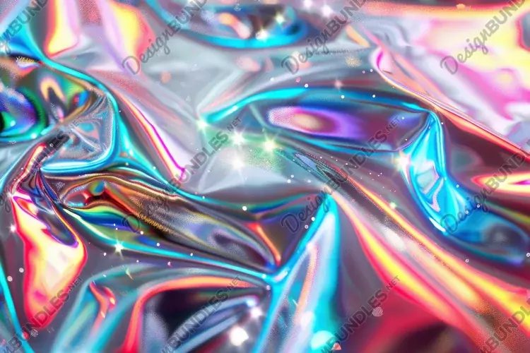 Holographic Abstract Pattern Wrinkled Background Wallpaper