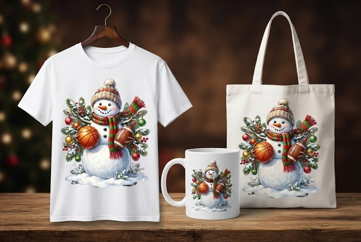 Christmas Sports Snowman Holiday Design example image 1