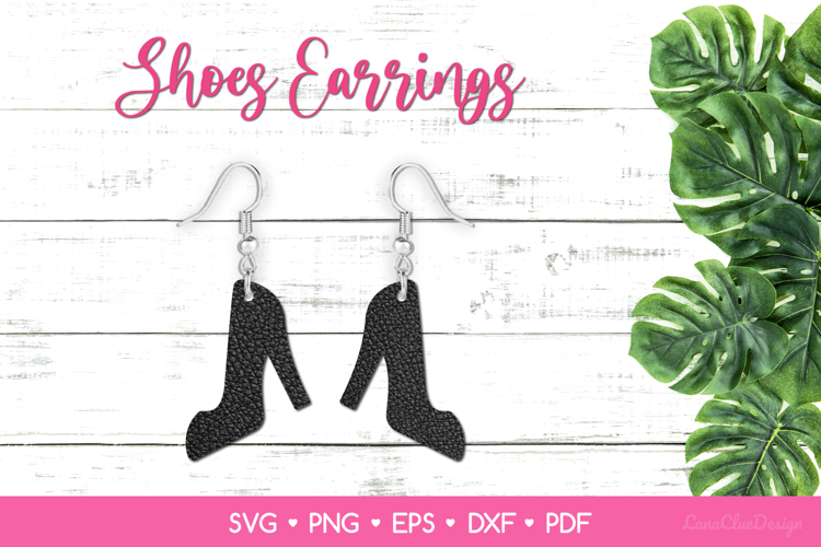 Shoe with High Heels Earring SVG Cut Files, Jewelry Template