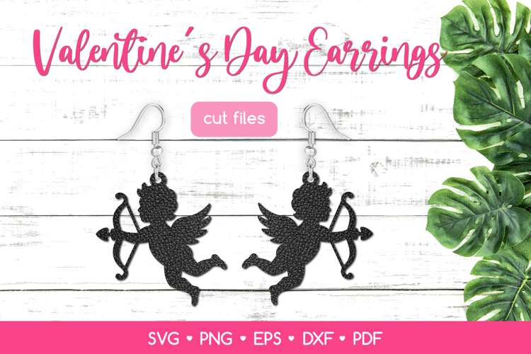Valentines Day Cupid Earrings SVG Laser Cut Files