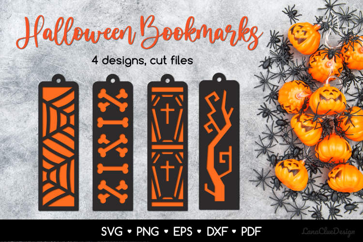 Layered Halloween Bookmarks SVG, Halloween Papercut Template