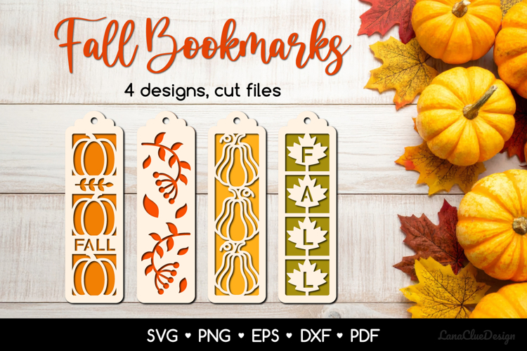 Two Layered Autumn Bookmarks SVG Cut Files, Fall Paper Cut