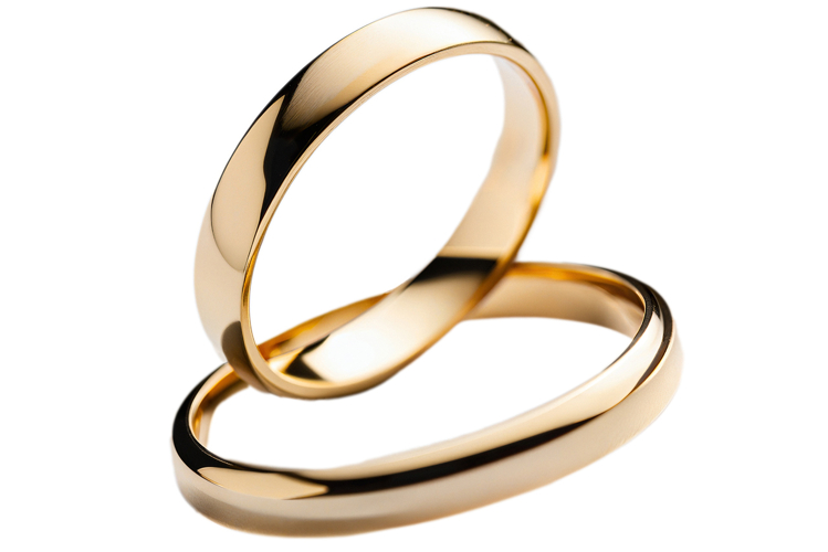 gold rings, transparent background