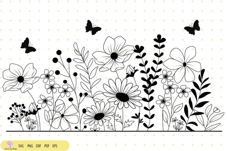 Flower Svg , Wildflower svg.