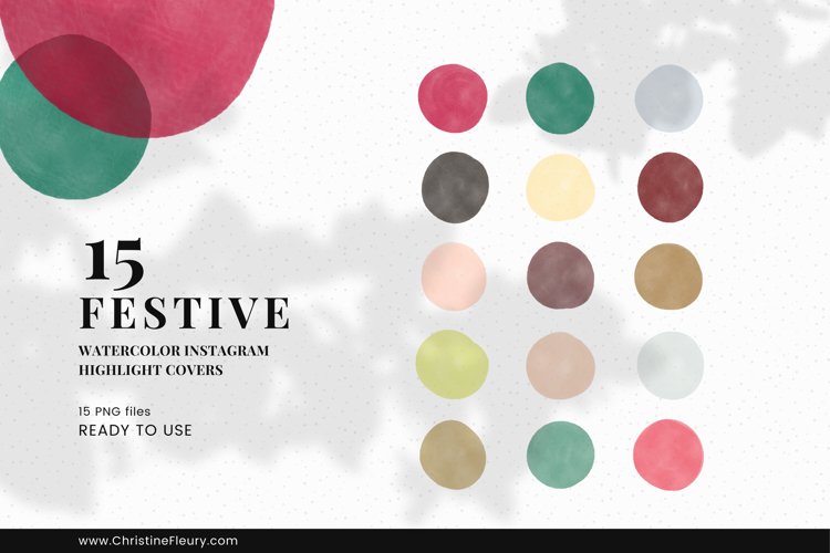 Watercolor Instagram Story Highlight Covers - Festive example image 1