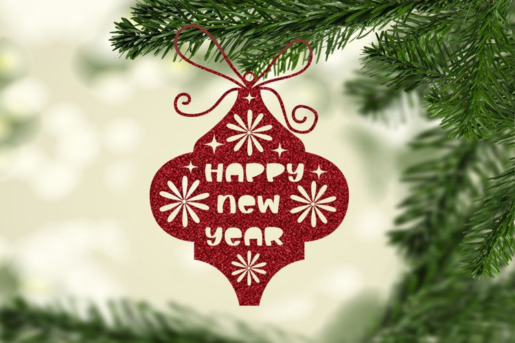 Happy New Year Ornament For Paper and Laser Design example image 1