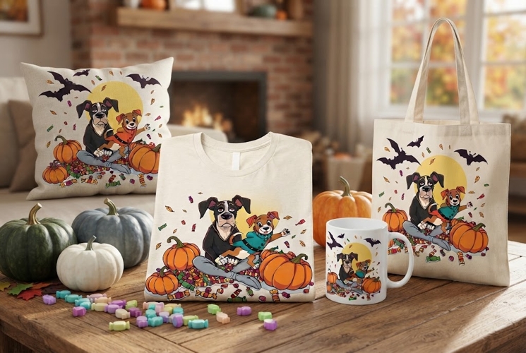 Halloween Dogs PNG | Cute Puppy Pumpkin & Candy Spooky Desig