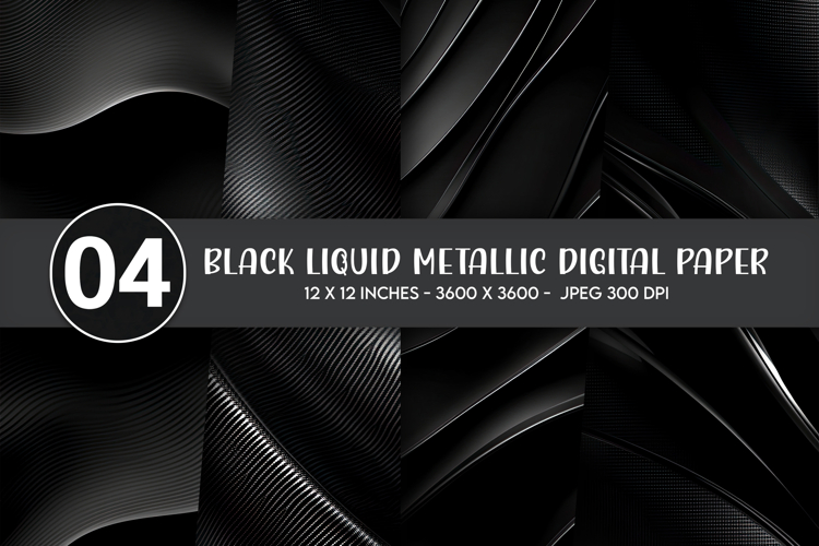 Black Liquid Metallic Digital Paper