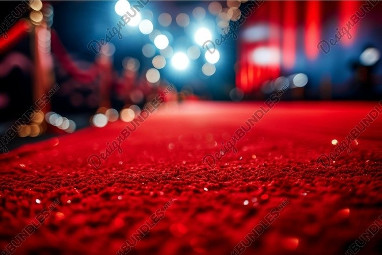 Red carpet premiere night with bokeh lights
