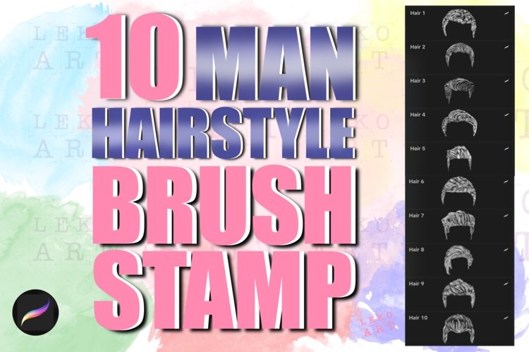 Man Hairstyle Brush Stamp Procreate