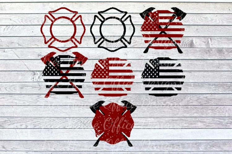 Maltese Cross Firefighter Fireman Symbol Flag SVG/DXF/png