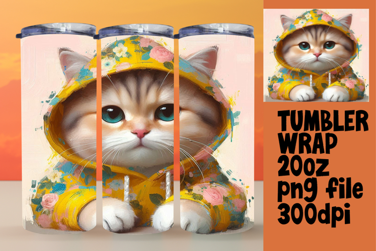 ELEGANT 20oz Tumbler Design for Personal Use , Cute Cat