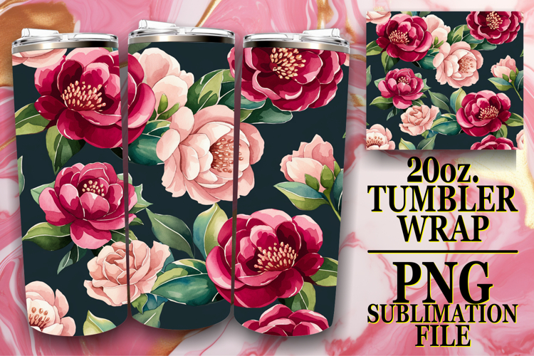 PRESENT OF HARMONY 20oz TUMBLER WRAP, Flower Pattern