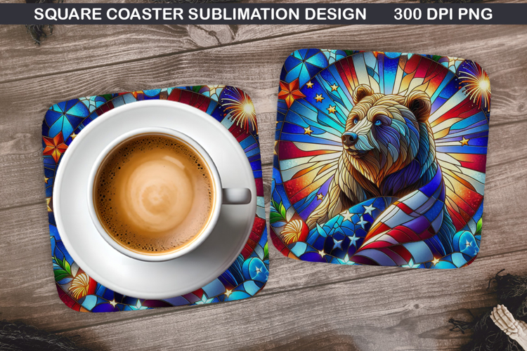 Dog Coaster Sublimation, 4th Of July Coaster PNG