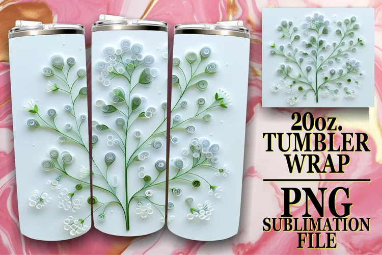 Blooming Vibrant Petal Flower 3D 20oz Tumbler Wrap