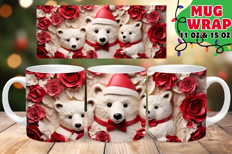 3D Christmas Winter Whirl Mug, 11oz & 15oz example image 1