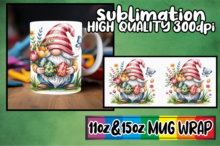 Gentle smiles 11oz 15oz sublimation wrap, Easter Gnomes