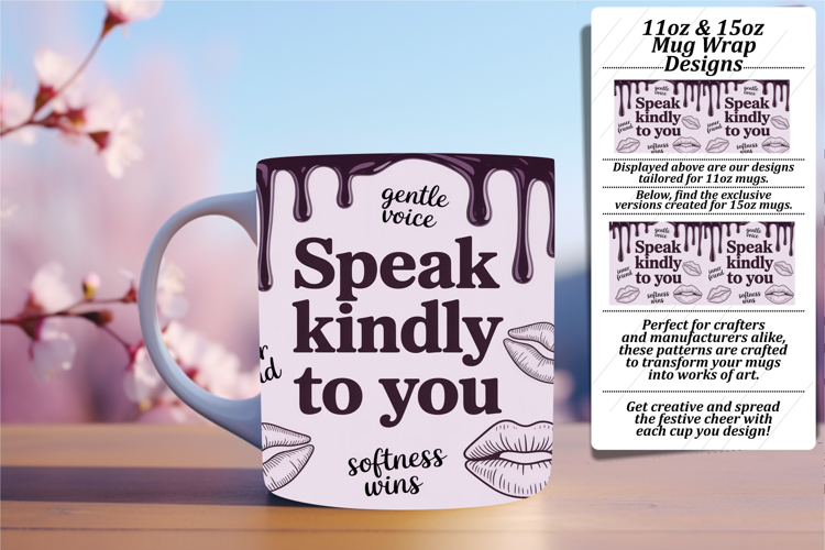 Elegant 11oz Mug Wrap Png Design , Girl Quote