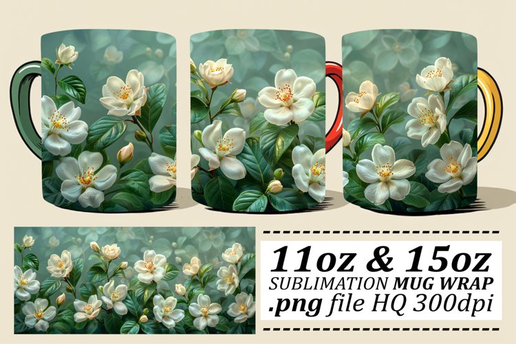Spring Flower Bliss Mug Wrap - Pattern 11oz 15oz