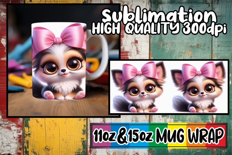 Gentle warmth 11oz 15oz mug wrap, 3D Dog