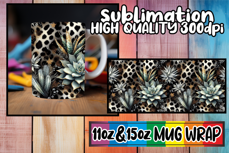 Unique charm 11oz 15oz sublimation wrap, Leopard Prints