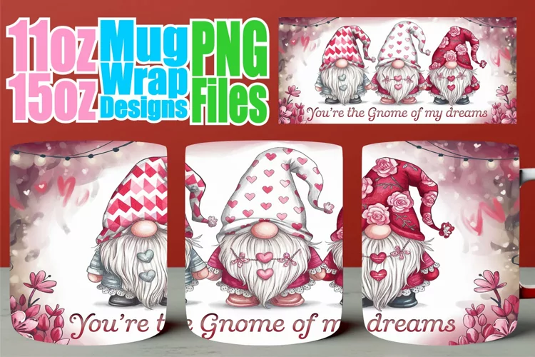 Radiant vibes 11oz 15oz sublimation wrap, Love Gnome