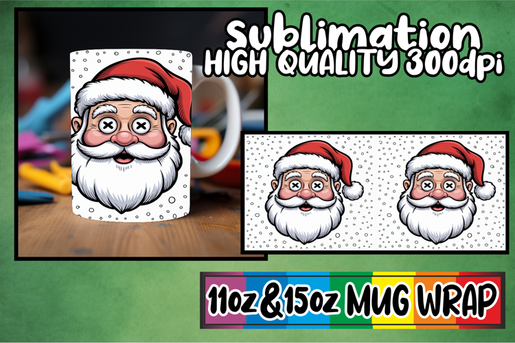 Happy whispers 11oz 15oz sublimation wrap, Funny Santa