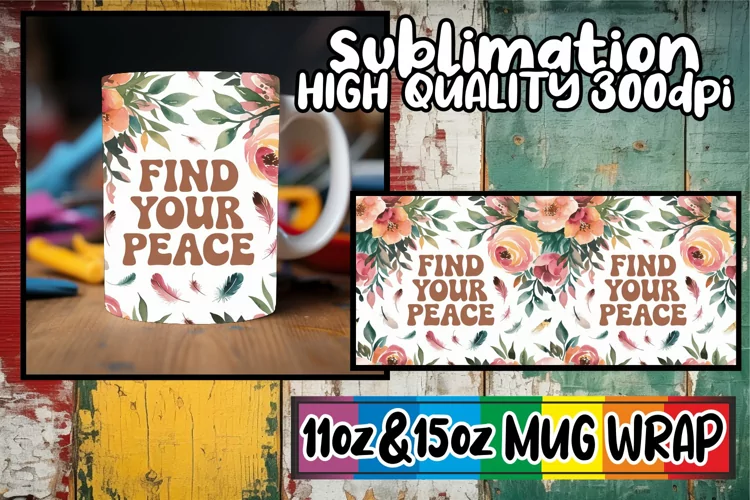 Blissful adventures 11oz 15oz sublimation wrap, Flower Quote
