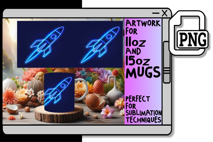 Neon Mirage: 15oz Mug Sublimation Delicacies 11oz