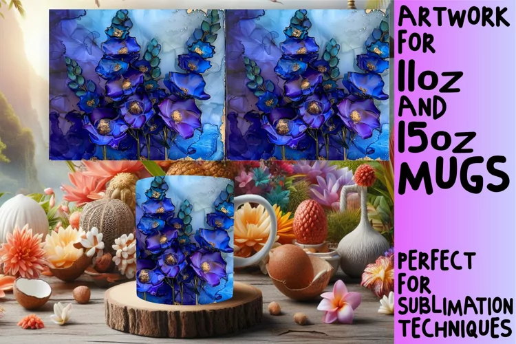 Whimsical Floral Paradise Mug Wrap: Sublimation - 11oz/15oz