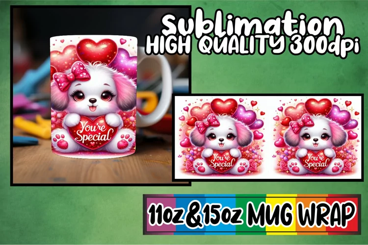 Breathtaking style sublimation 11oz 15oz mug wrap, Valentine