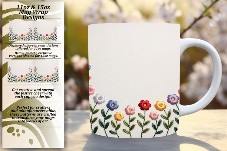 SOPHISTICATED 11oz Mug Wrap PNG , Flowers