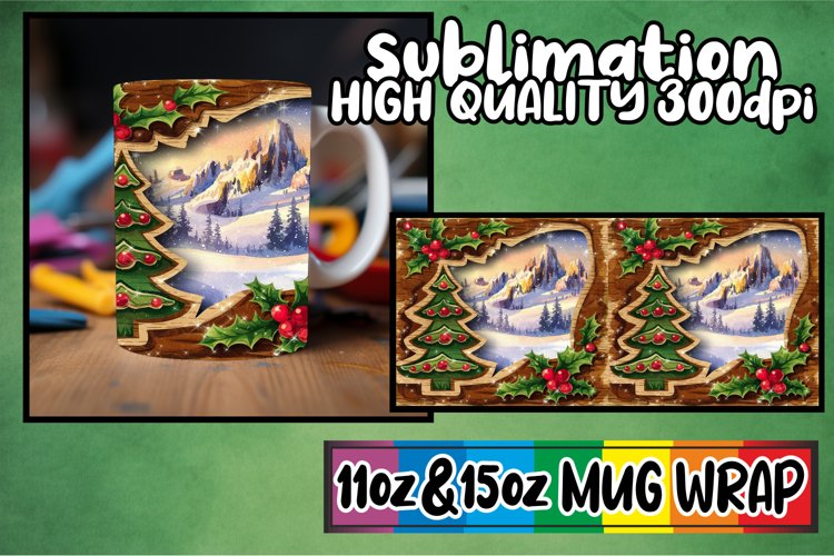 Refreshing spirit 11oz 15oz mug wrap, Christmas example image 1