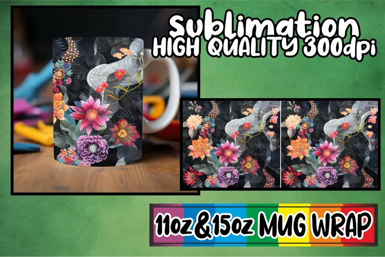 Abstract Floral Jubilee Mug Sublimation 11oz/15oz