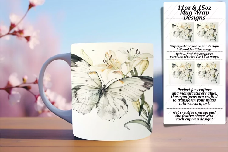 Radiant Spring Wings: Butterfly Mug - 11oz & 15oz