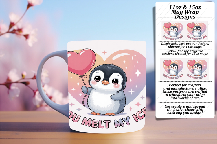 Unique 15oz Mug Wrap Png Design , Valentines Day