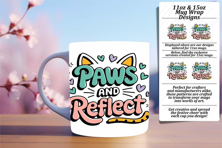 Trendy 11oz Mug Wrap Png Design , Cat Quote