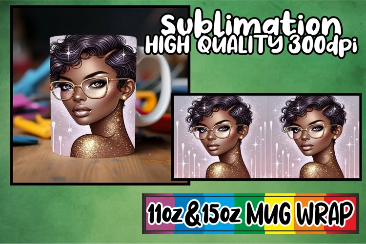 Heartfelt mornings 11oz 15oz sublimation wrap, Afro Girl