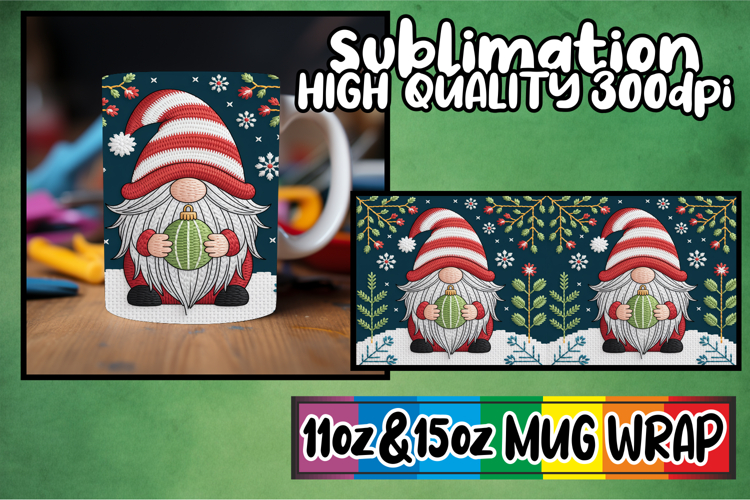 Blissful sunsets 11oz 15oz sublimation wrap, Gnomes