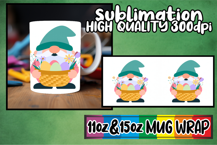Heartfelt dreams sublimation mug wrap, Gnomes