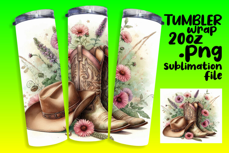 BEAUTY 20oz Tumbler Template for DIY , Western example image 1