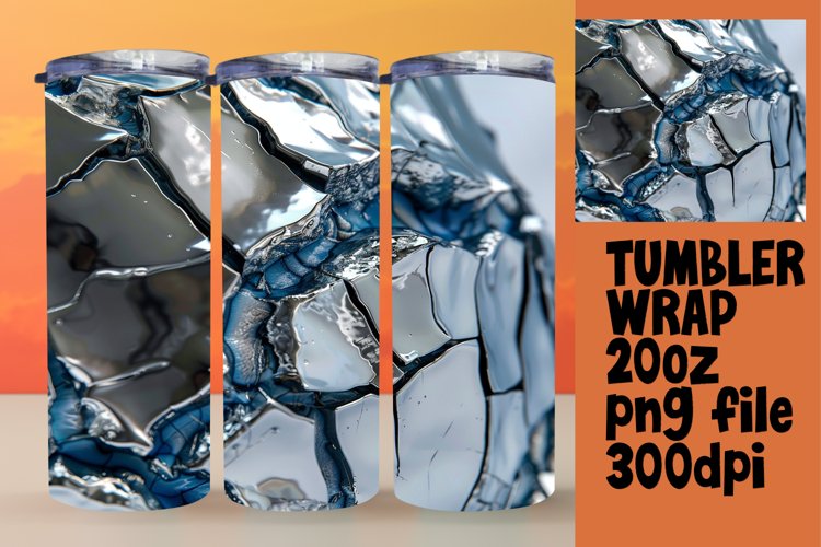 Glossy Agate Art Sublimation Tumbler Collection example image 1