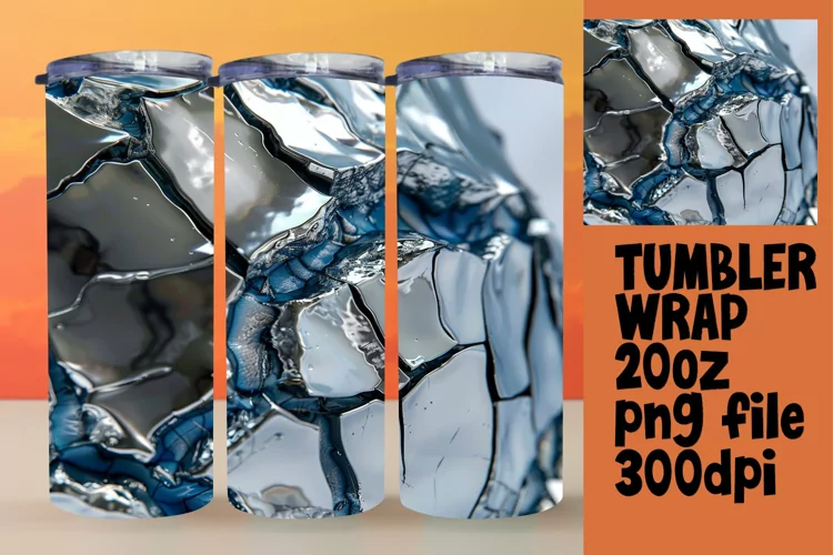 Glossy Agate Art Sublimation Tumbler Collection