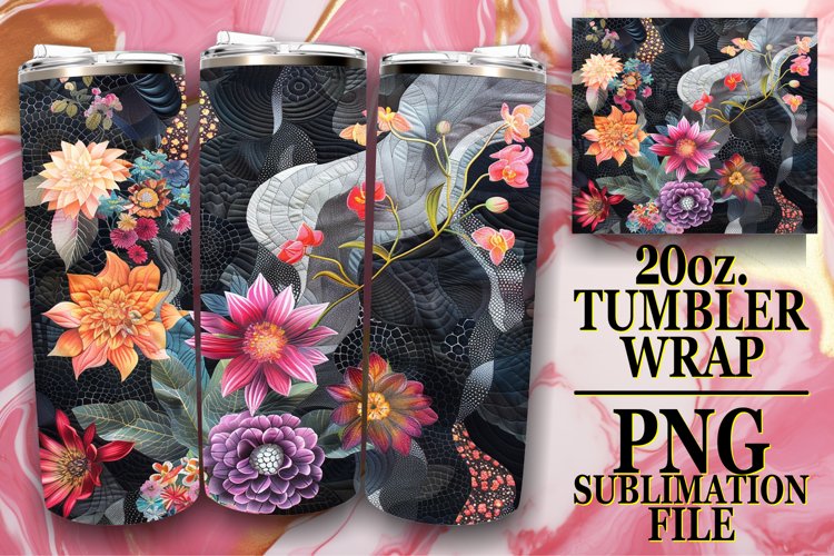 Vibrant Spring Petals Sublimation Tumbler 20oz example image 1