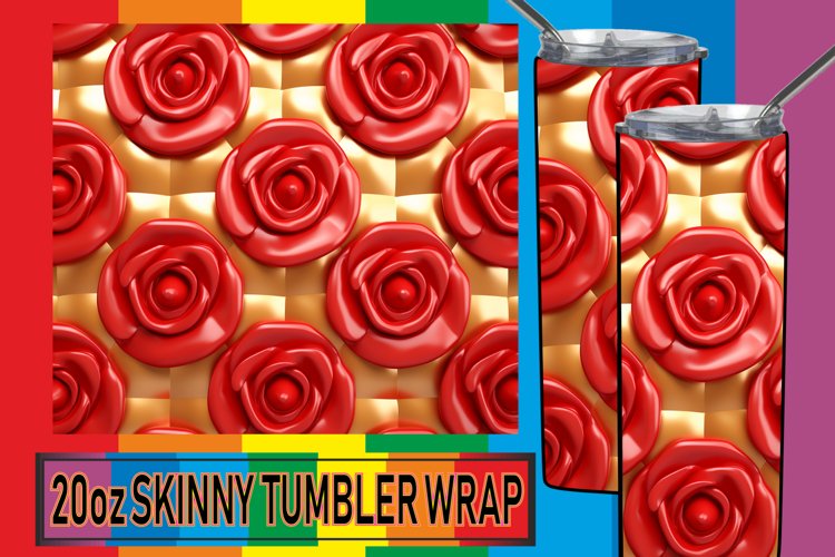 Blooming with 3D Elegance: Sublimation Tumbler Wrap example image 1