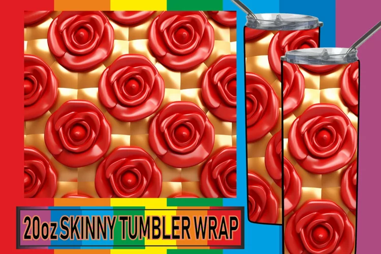 Blooming with 3D Elegance: Sublimation Tumbler Wrap