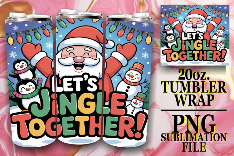 SERENE ESCAPES 20oz TUMBLER WRAP, Funny Santa
