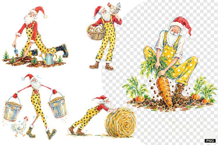 Santa In Farmhouse PNGs example image 1
