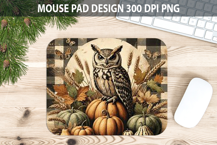 Owl Mouse pad Sublimation - Thanksgiving PNG Design