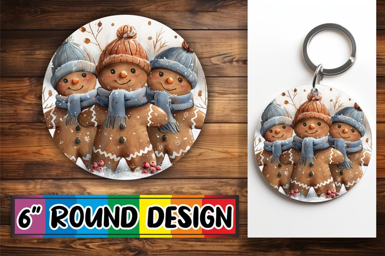 Gingerbread Man Design Wrap Keychain Holiday Mug